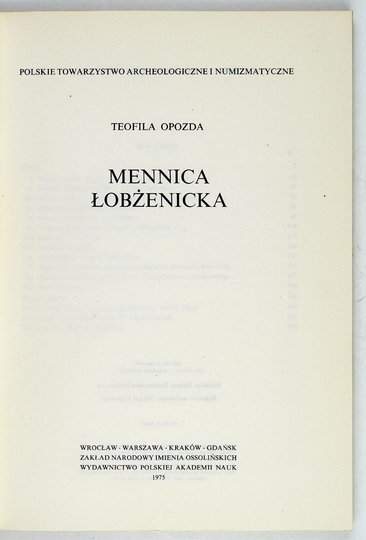 OPOZDA Teofila - Mennica łobżenicka