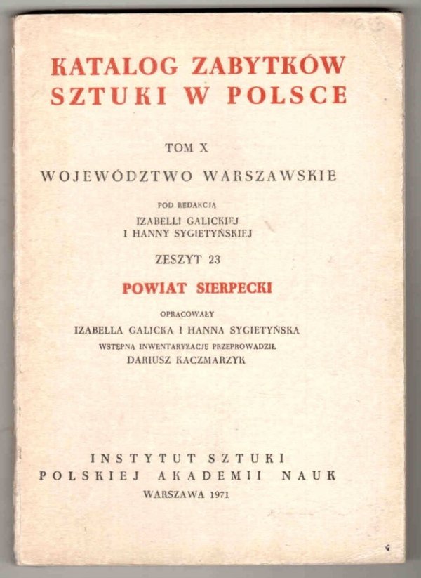 Katalog Zabytków Sztuki w Polsce. T.10: Województwo warszawskie. Z.24: Powiat sochaczewski