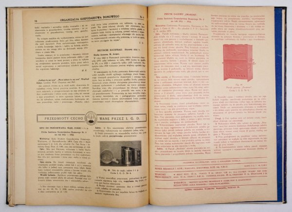ORGANIZACJA Gospodarstwa Domowego. Organ Sekcji Gospodarstwa Domowego Przy Instytucie Naukowej Organizacji.{|br /|}R. 5, nr 1-12: I-XII 1931. Redaktorki: Marja Romanowa i Irena Szumlakowska