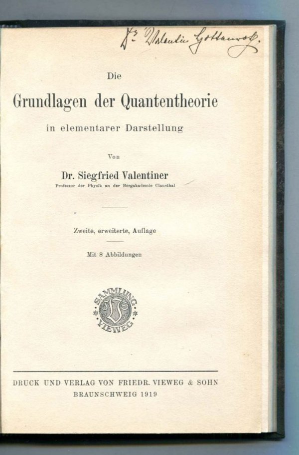 [Klocek] Abderhalden Emil - Neuere Anschauungen uber den Bau [...] [ORAZ] Schlick Moritz - Raum und Zeit in der gegenwartigen Physik [ORAZ] Valentiner Siegfried - Die Grundlagen der Quantentheorie