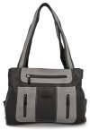 Dwukomorowa Torebka Damska Shopper Bag firmy Hernan Szara/Jasno Szara