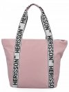 Modna Torebka Shopper Bag XL firmy Herisson Pudrowy Róż