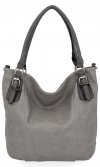 Torebka Damska Shopper Bag XL firmy Hernan Jasno Szara
