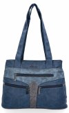 Torebka Damska typu Shopper Bag firmy Hernan Granatowa/Morska