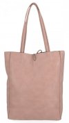 Uniwersalne Torebki Damskie XL Shopper Bag firmy Hernan Pudrowy Róż