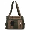 Dwukomorowa Torebka Damska Shopper Bag firmy Hernan Zielona/Ziemista