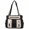 Dwukomorowa Torebka Damska Shopper Bag firmy Hernan Czarna/Beżowa