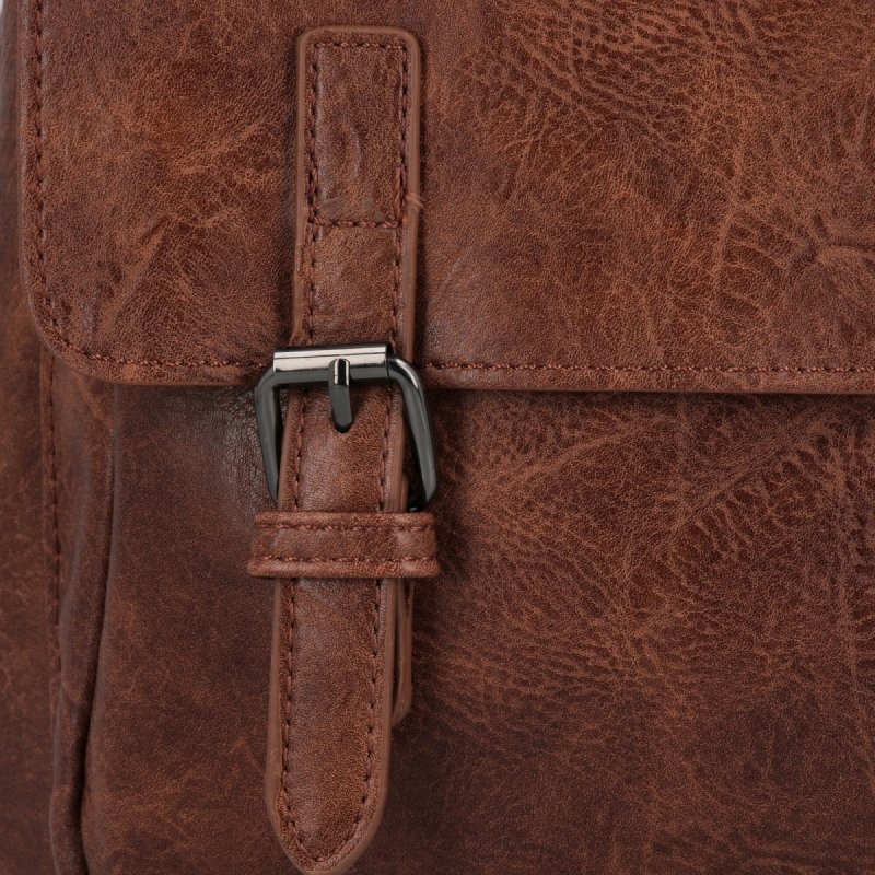 Stylowy Plecak Damski Vintage firmy Herisson Brązowy