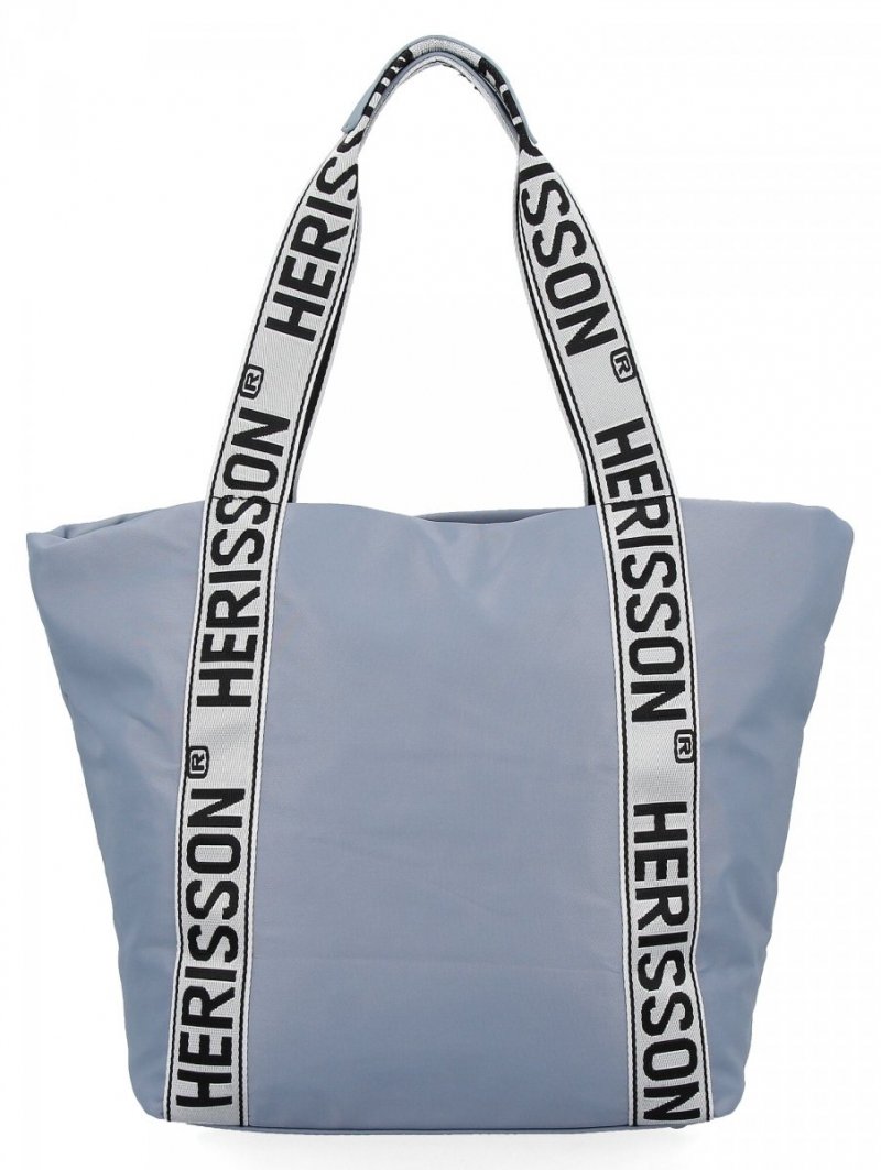 Modna Torebka Shopper Bag XL firmy Herisson Błękitna
