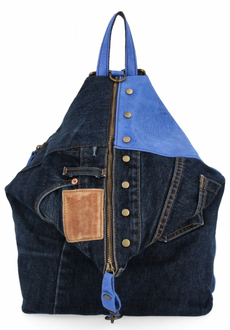 Modny Plecak Damski XL Kobaltowy/Jeansowy