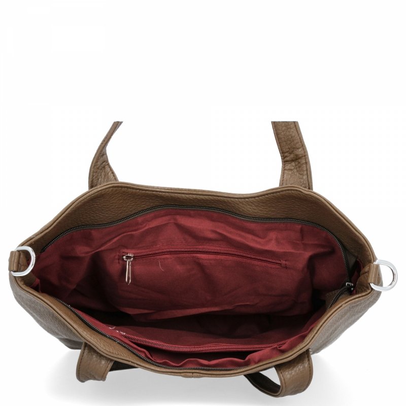 Torebka Damska typu Shopper firmy Herisson Ciemno Ziemista