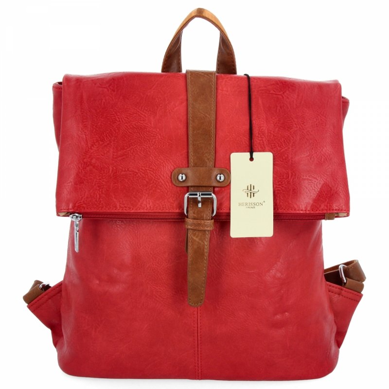 Plecak Damski Vintage firmy Herisson Czerwony