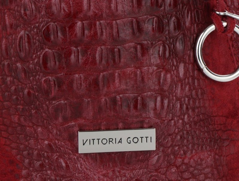 Torebka Skórzana VITTORIA GOTTI Made in Italy Bordowa