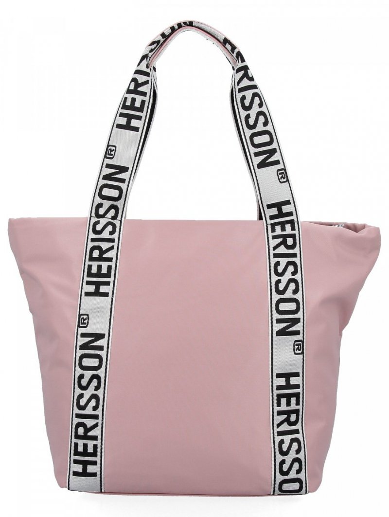 Modna Torebka Shopper Bag XL firmy Herisson Pudrowy Róż