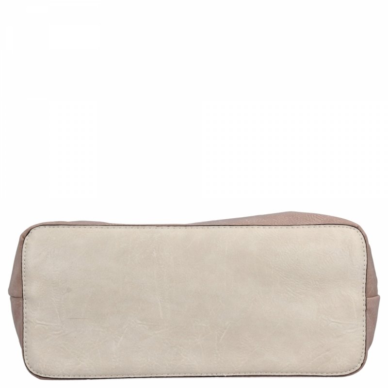 Uniwersalna Torebka Damska Shopper Bag XL firmy Hernan Pudrowy Róż/Beżowa