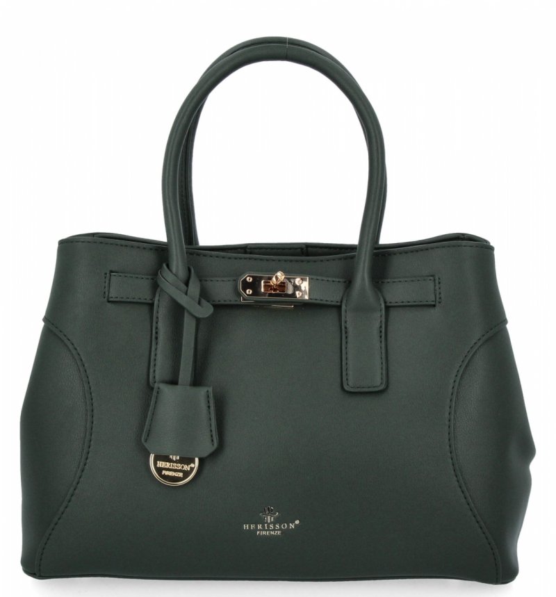 Elegancka Torebka Damska Kuferek firmy Herisson Butelkowa Zieleń