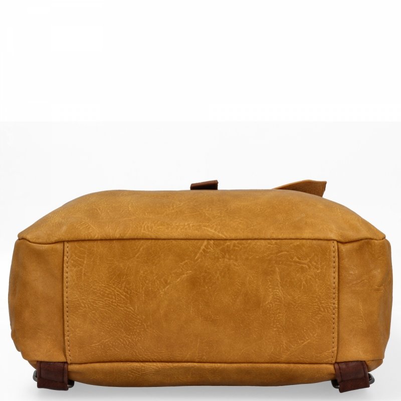 Duży Plecak Damski w Stylu Vintage firmy Herisson Musztardowy