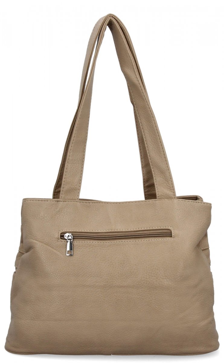 Torebka Damska typu Shopper Bag firmy Hernan Ciemno Beżowa