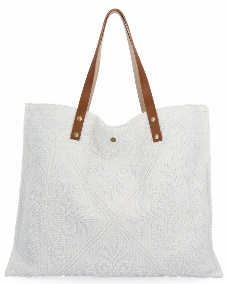 Modna Torebka Shopper Bag Biała