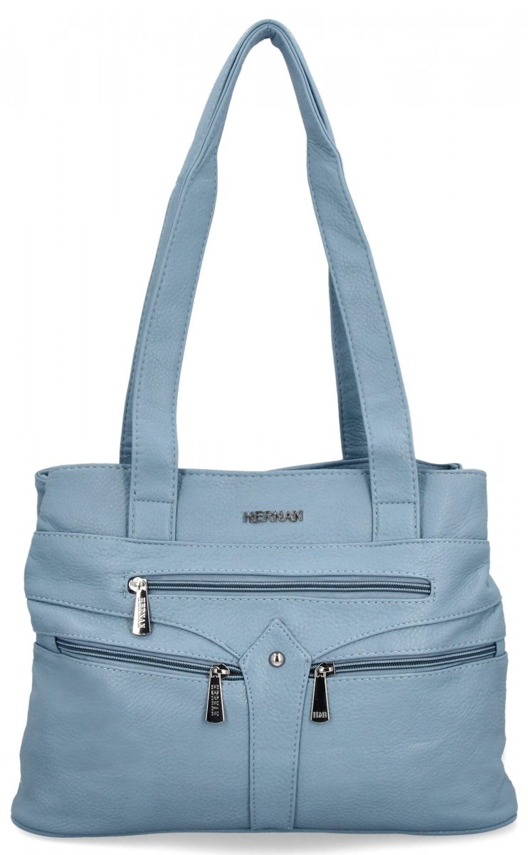 Torebka Damska typu Shopper Bag firmy Hernan Błękitna
