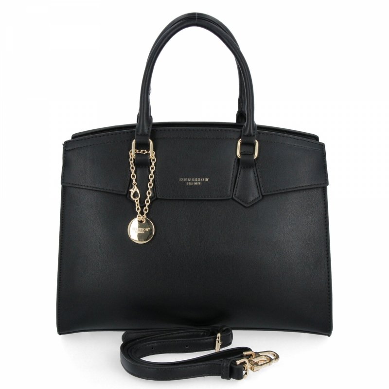 Torebka Damska Elegancki Kuferek 3 Komory firmy Herisson Czarna