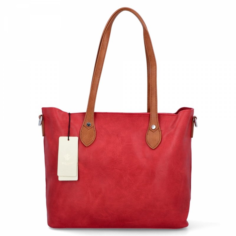 Duża Torebka Shopper Bag XL z Kosmetyczką firmy Herisson Czerwona