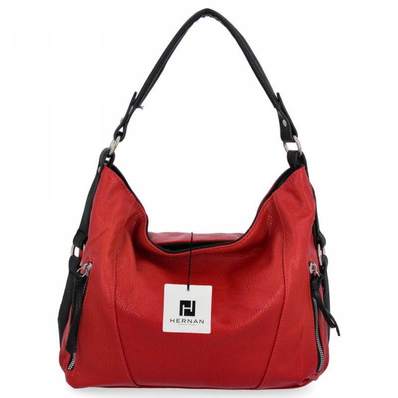 Miejska Torebka Damska firmy Hernan HB0187 Czerwona/Czarna