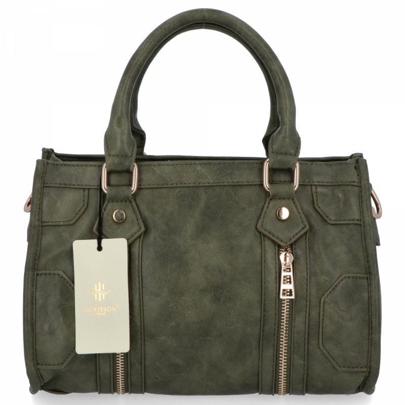 Torebka Damska w Stylu Vintage firmy Herisson Zielona
