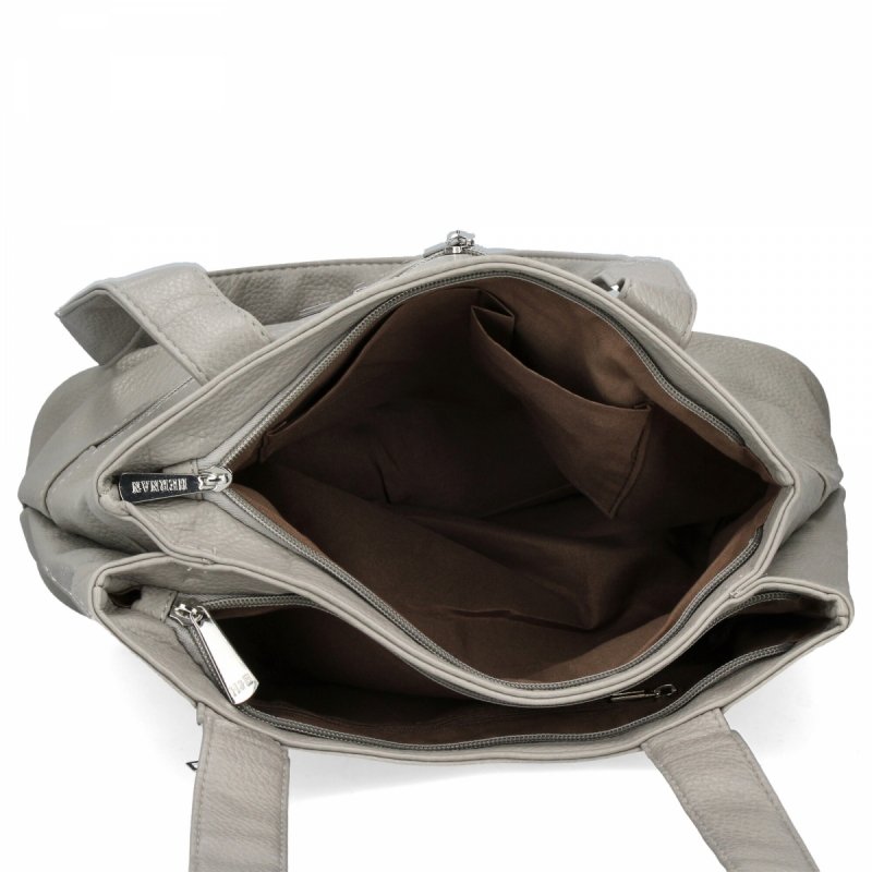 Torebka Damska typu Shopper Bag firmy Hernan Jasno Szara