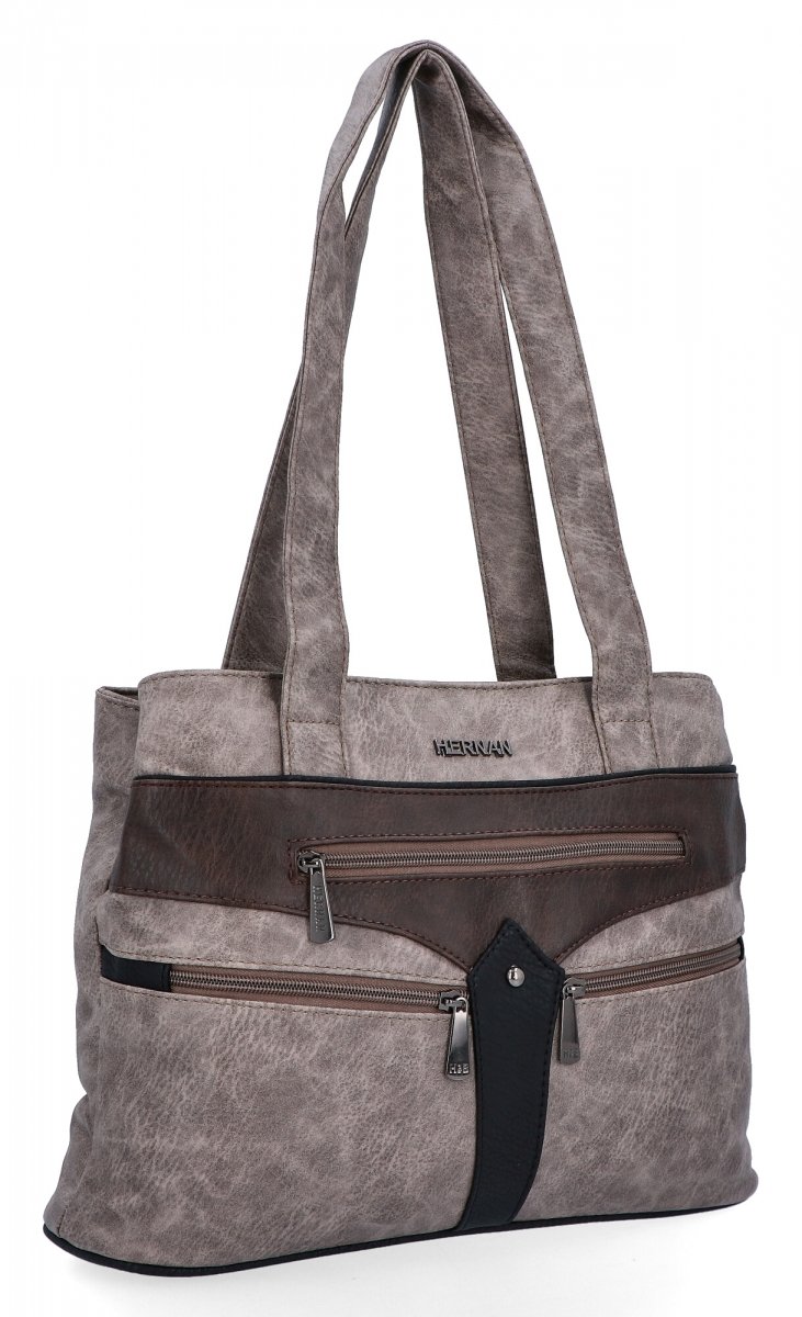 Torebka Damska typu Shopper Bag firmy Hernan Ziemista/Czekolada