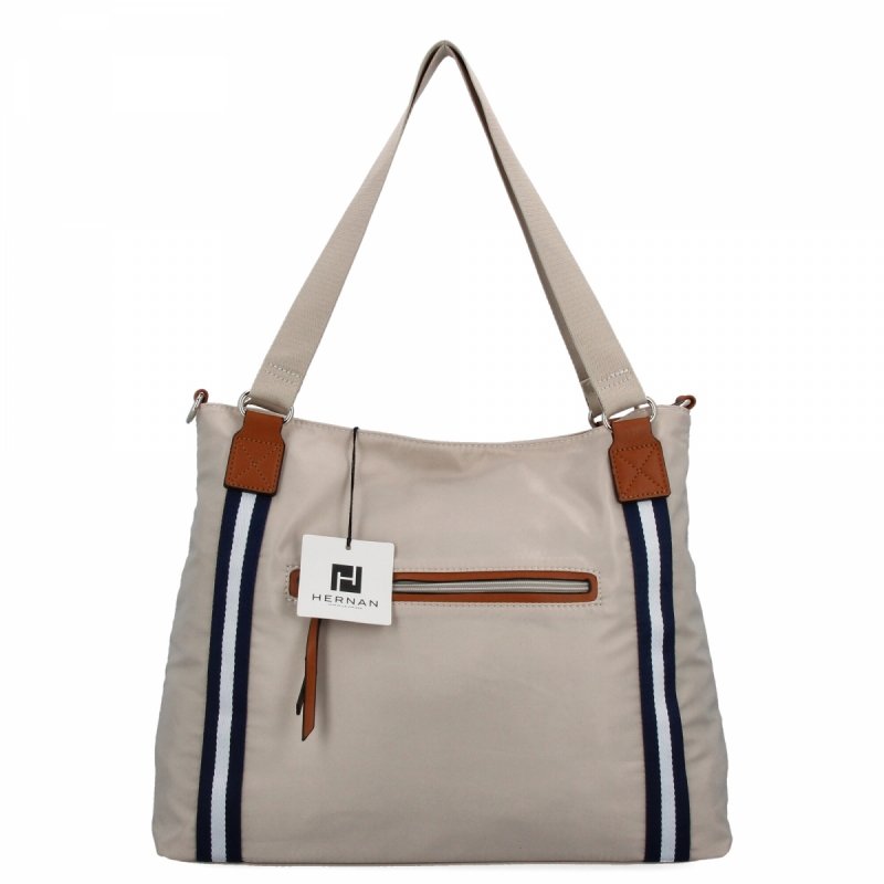 Torebka Damska typu Shopper Bag firmy Hernan Beżowa