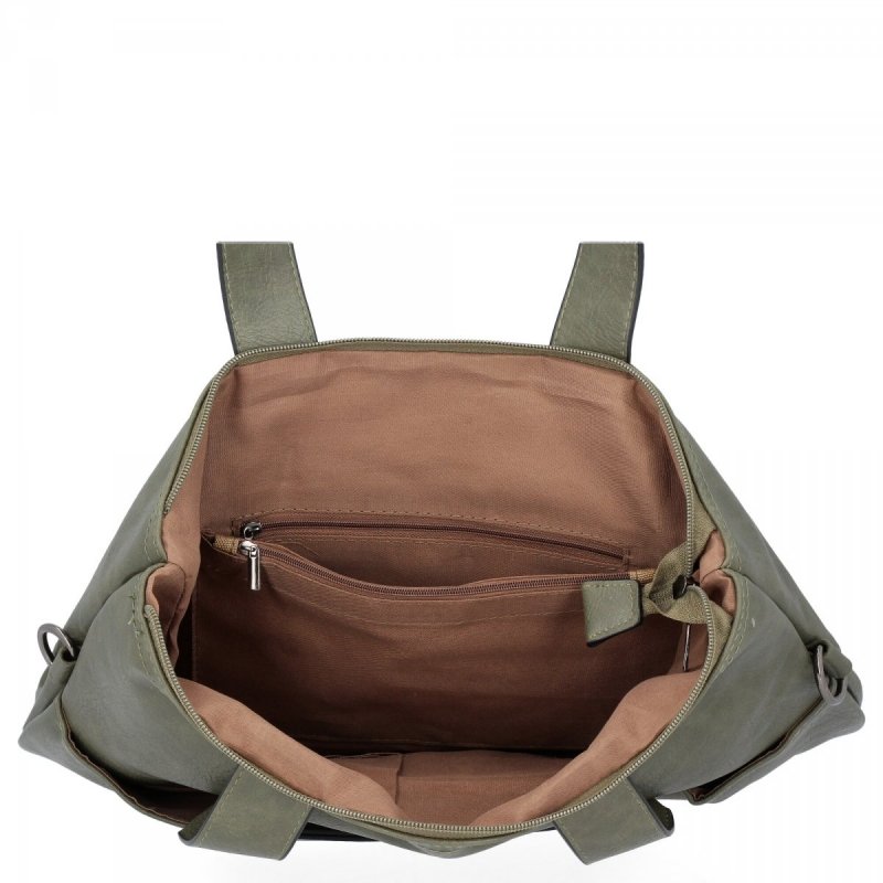 Duża Torebka Damska Shopper Bag XL firmy Hernan Zielona