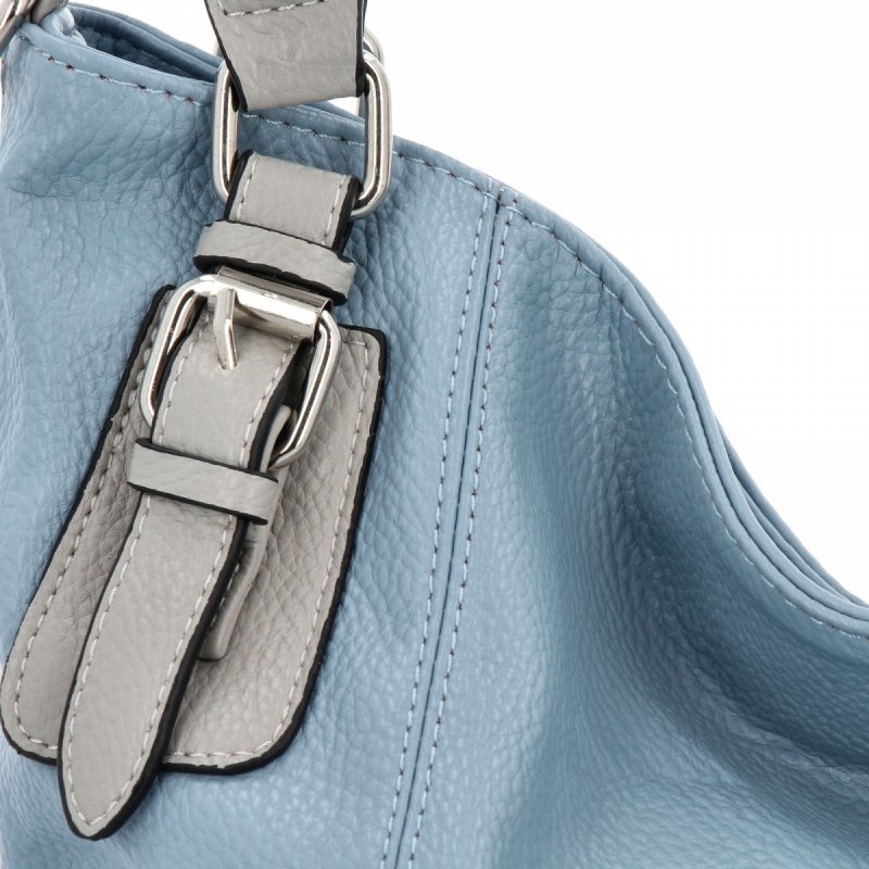 Torebka Damska Shopper Bag XL firmy Hernan Błękitna/Jasno Szara