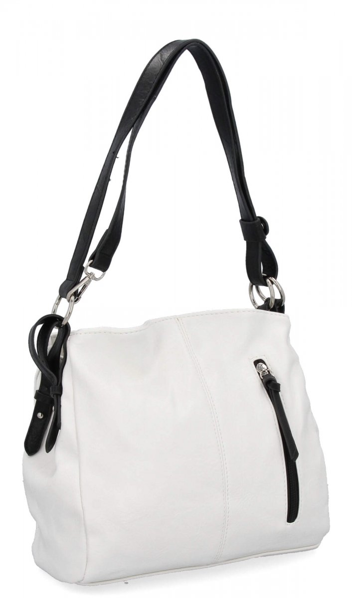 Torebka Damska Shopper Bag XL firmy Hernan Biała/Czarna