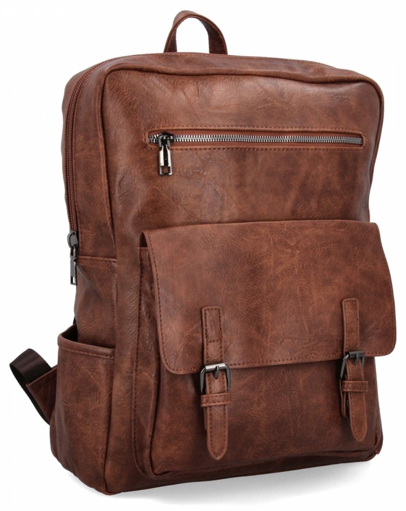 Stylowy Plecak Damski Vintage firmy Herisson Brązowy