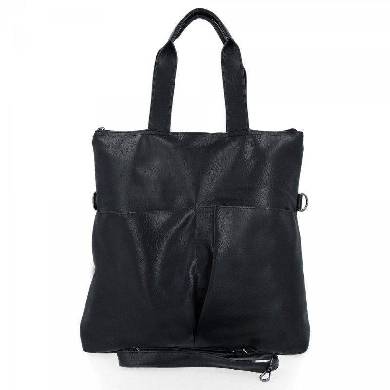 Duża Torebka Damska Shopper Bag XL firmy Hernan Czarna