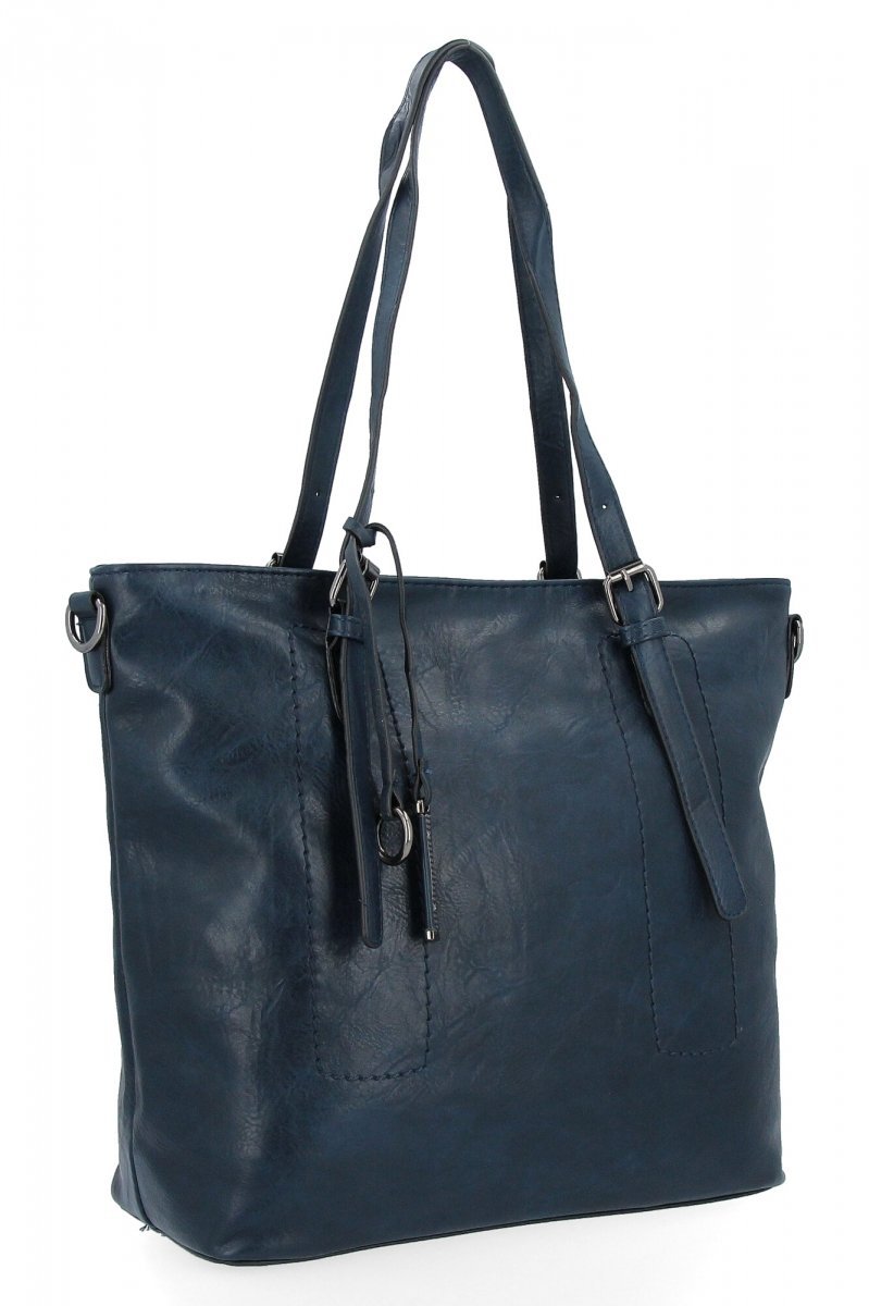 Uniwersalna Torebka Damska Shopper Bag XL firmy Hernan Granatowa