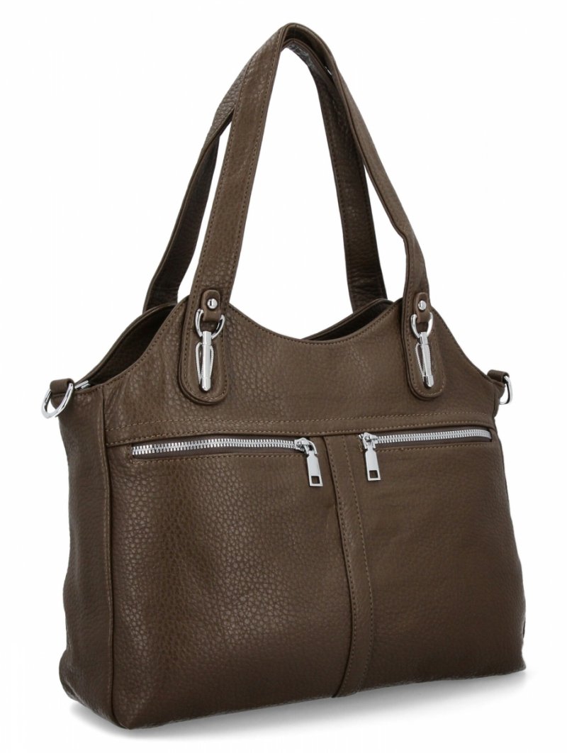 Torebka Damska typu Shopper Bag firmy Herisson Ciemno Ziemista