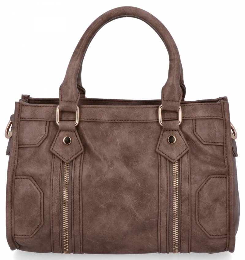 Torebka Damska w Stylu Vintage firmy Herisson Ciemno Beżowa