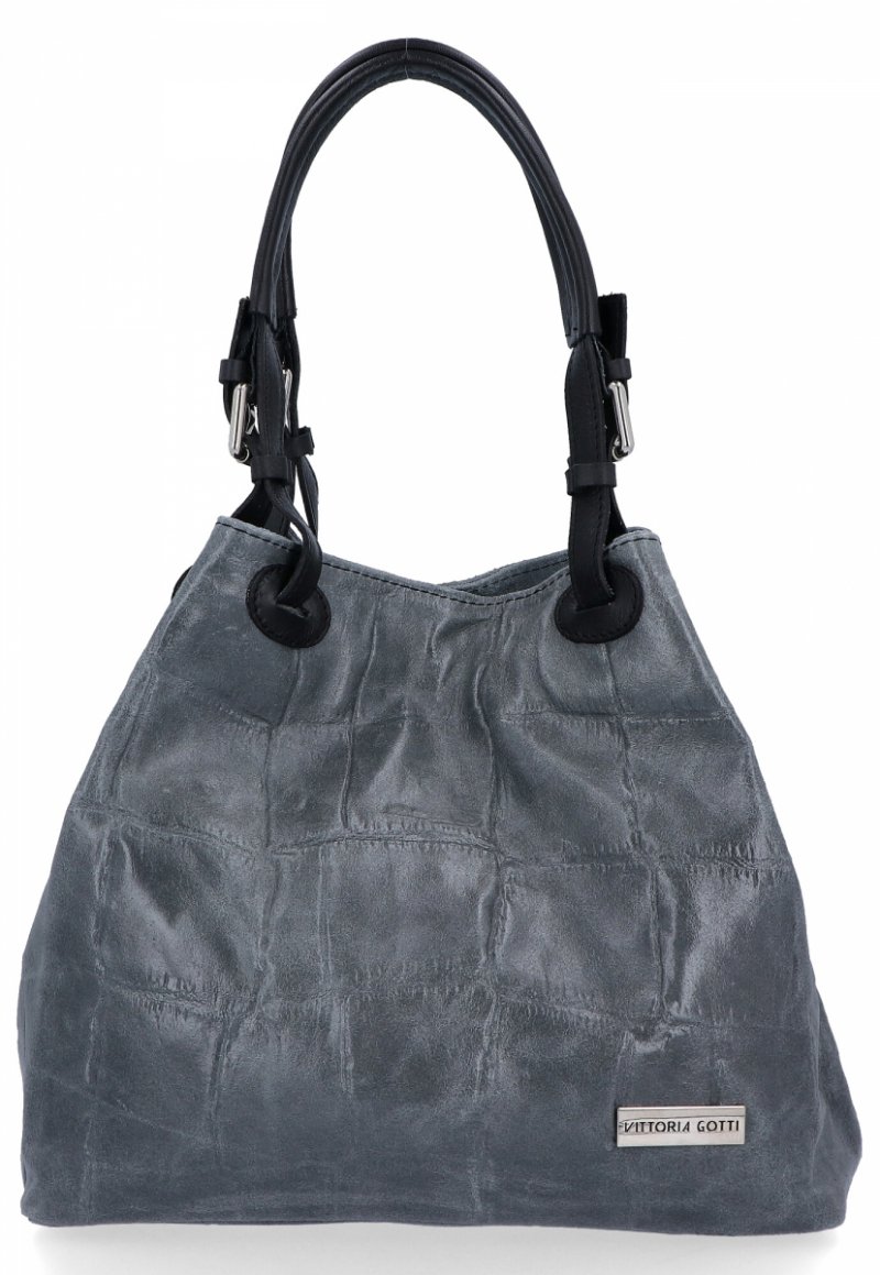 Torebka Skórzana Shopper Bag VITTORIA GOTTI Indygo