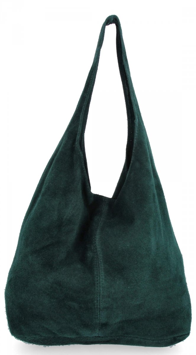 Torebka Skórzana XL Shopper Bag Butelkowa Zieleń