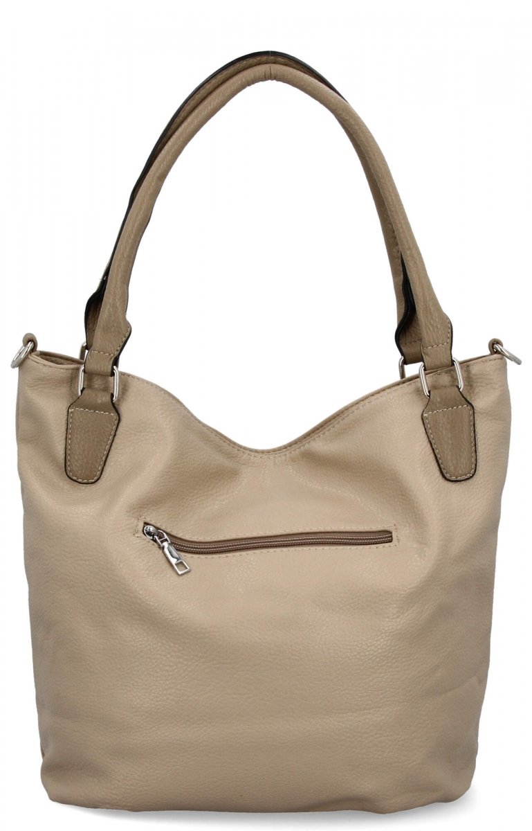 Torebka Damska Shopper Bag XL firmy Hernan Ciemno Beżowa/Ziemista