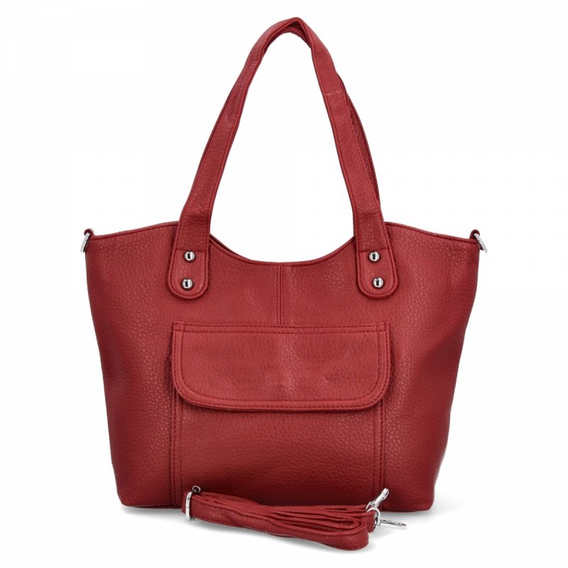 Torebka Damska typu Shopper firmy Herisson Ciemno Czerwona