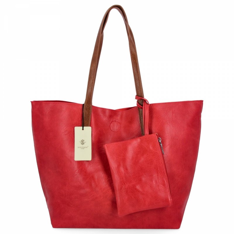 Torebka Damska Shopper Bag XXL firmy Herisson Czerwona