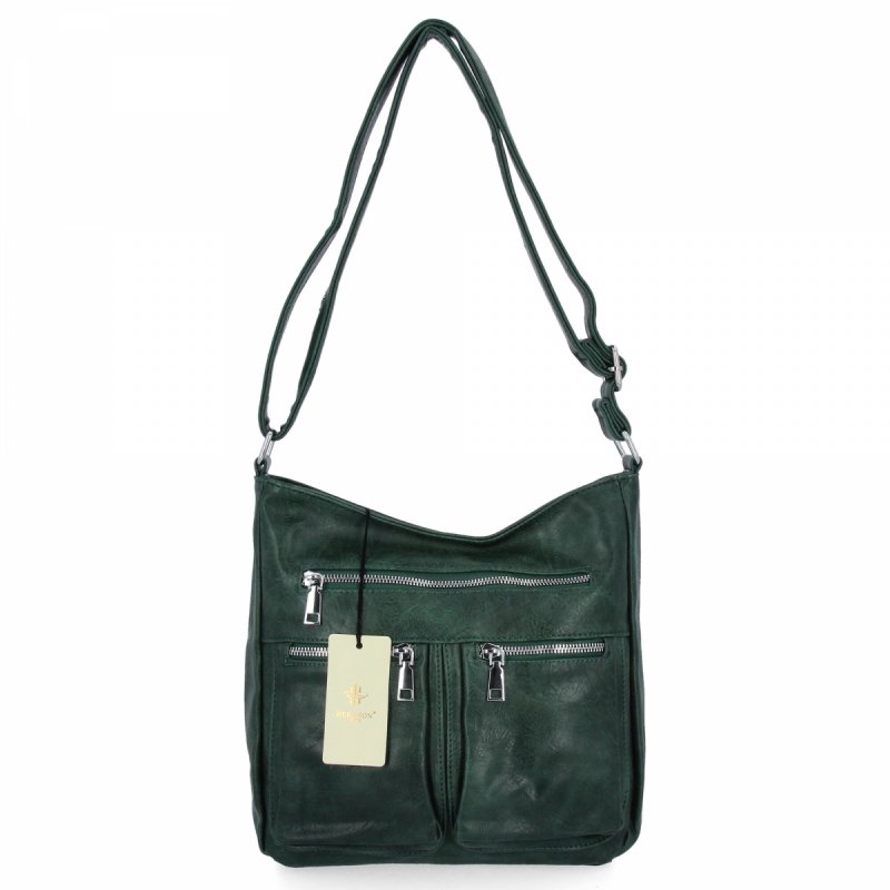 Miejska Torebka Damska Listonoszka firmy Herisson Butelkowa Zieleń