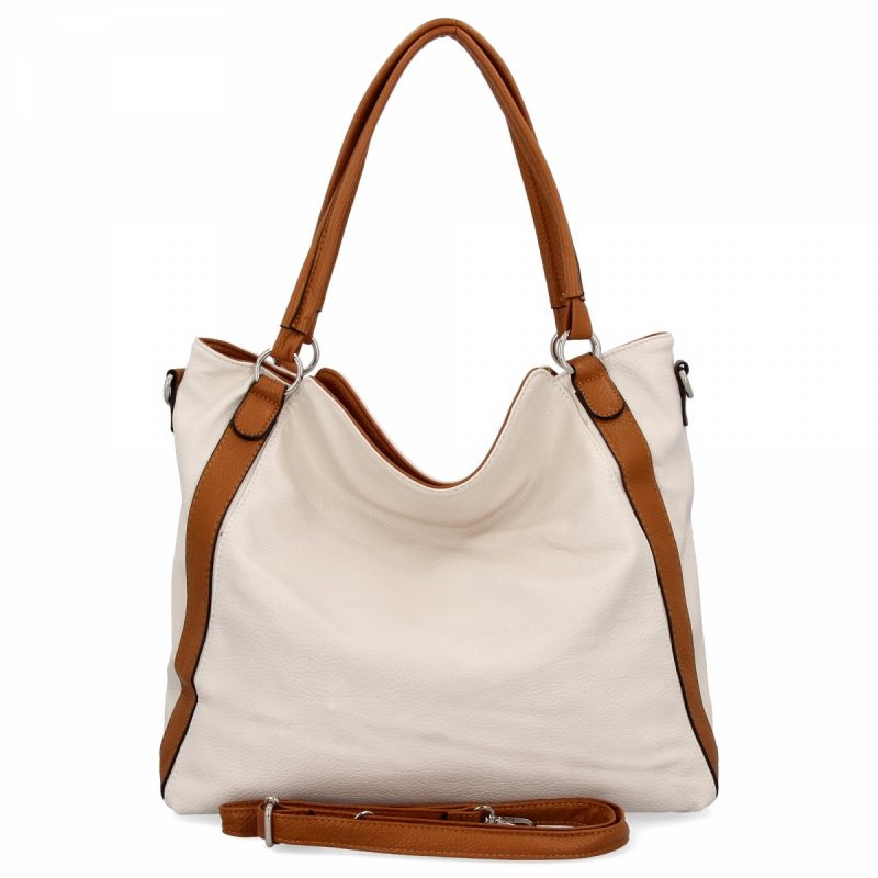 Torebka Damska Shopper Bag XL firmy Hernan HB0337 Beżowa/Ruda