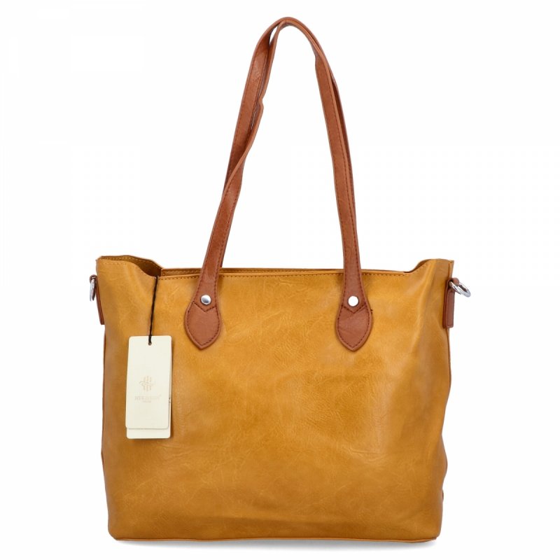 Duża Torebka Shopper Bag XL z Kosmetyczką firmy Herisson Żółta