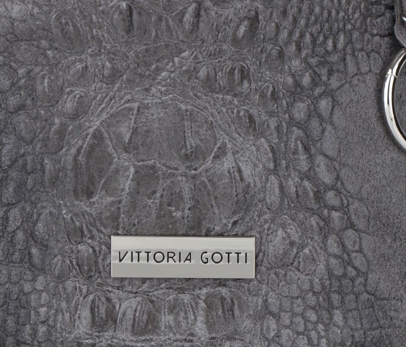 Torebka Skórzana VITTORIA GOTTI Made in Italy Szara
