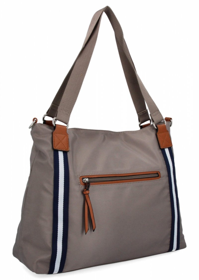 Torebka Damska typu Shopper Bag firmy Hernan Ciemno Beżowa