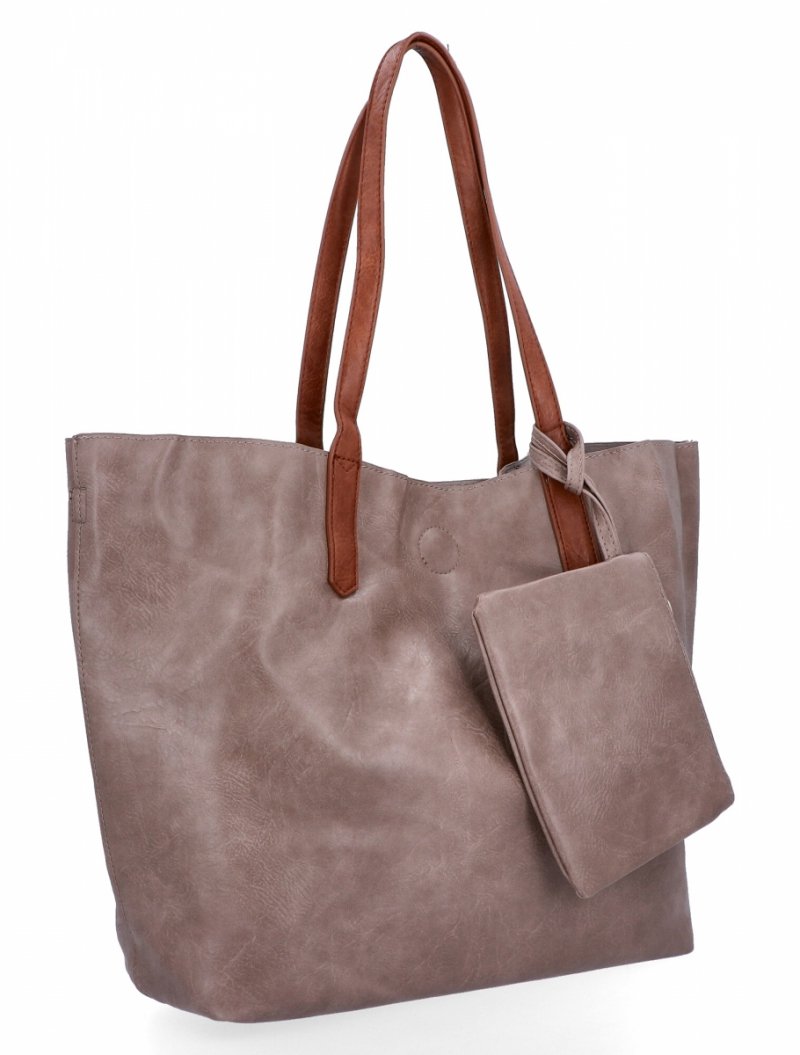 Torebka Damska Shopper Bag XXL firmy Herisson Ciemno Beżowa